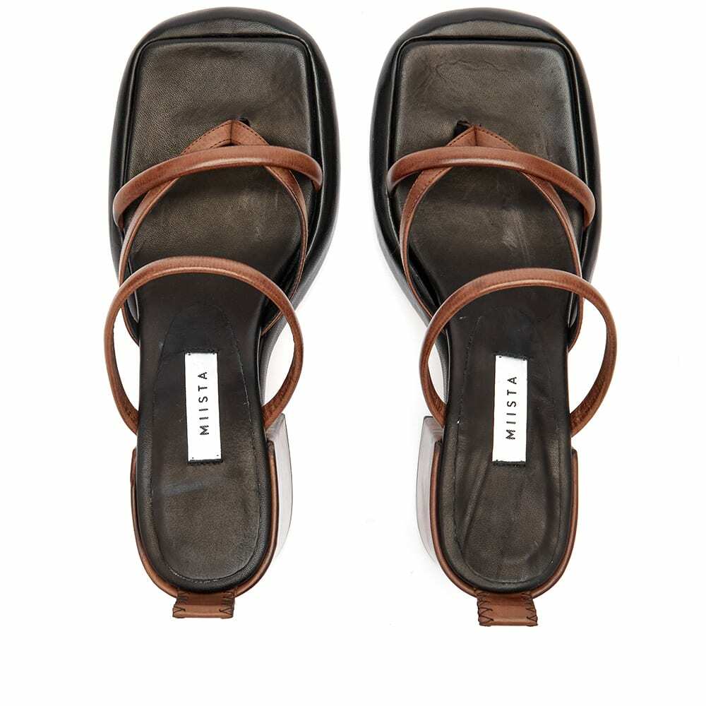 MIISTA Women's Delphine Strappy Mule Sandal in Brown