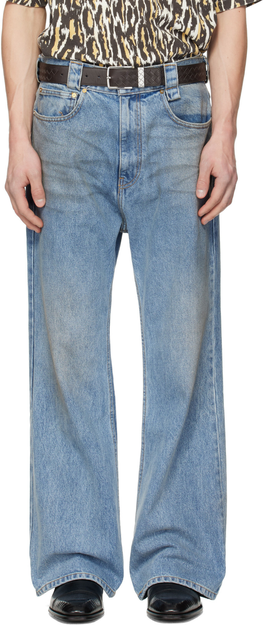 WILLY CHAVARRIA Blue Flared Denim Jeans