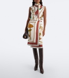 Dorothee Schumacher Cosmic Funghi printed tie-neck silk twill top
