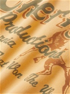 CHERRY LA - Striped Logo-Print Cotton-Jersey Hoodie - Brown