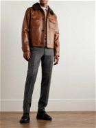 Loro Piana - Shearling-Trimmed Leather Jacket - Brown
