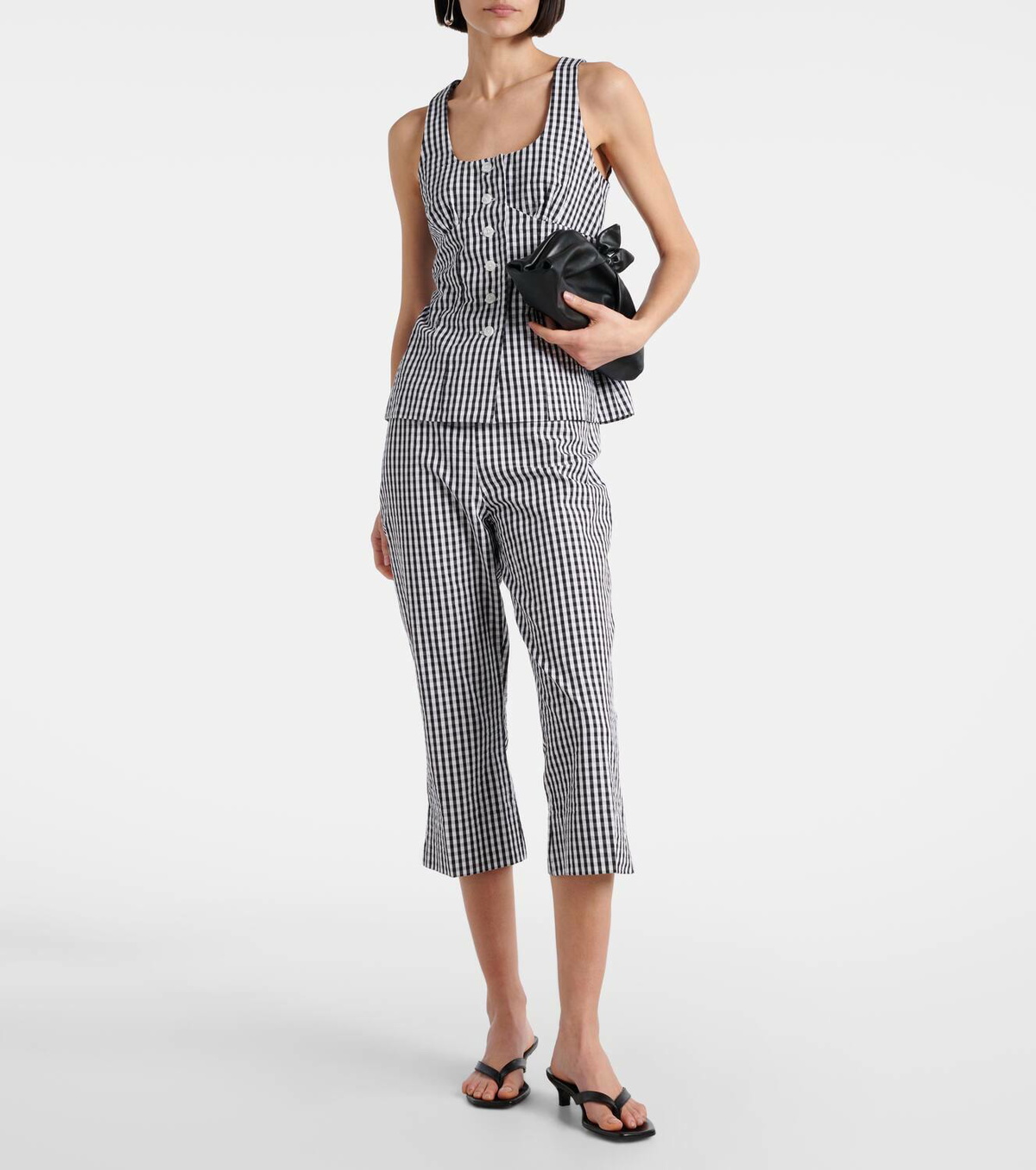 Faithfull Gingham cotton poplin capri pants