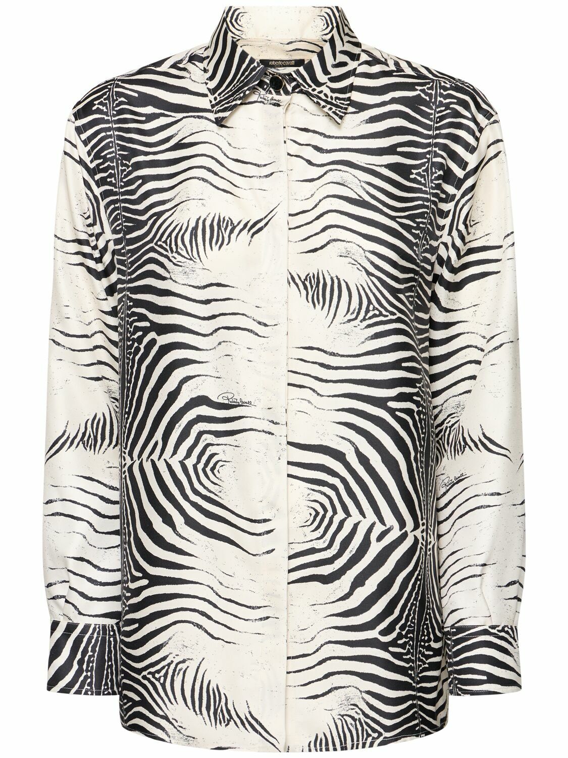 ROBERTO CAVALLI Zebra Printed Silk Twill Shirt Roberto Cavalli