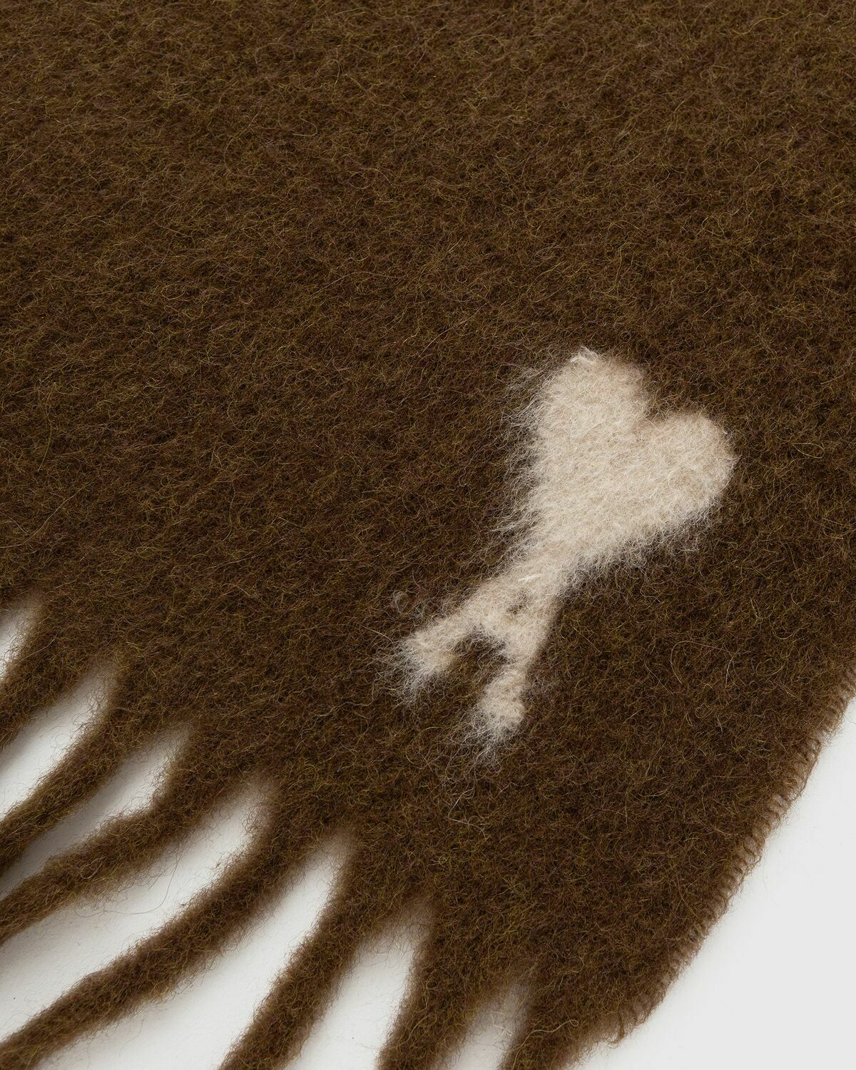 AMI Paris AMI DE COEUR ECRU SCARF Brown Men