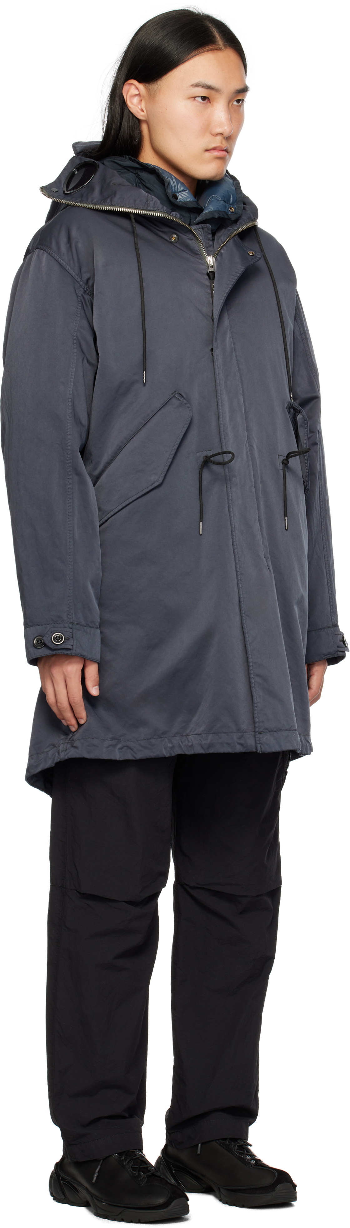 C.P. Company Black Micro Kei Explorer Parka Down Coat C.P. Company