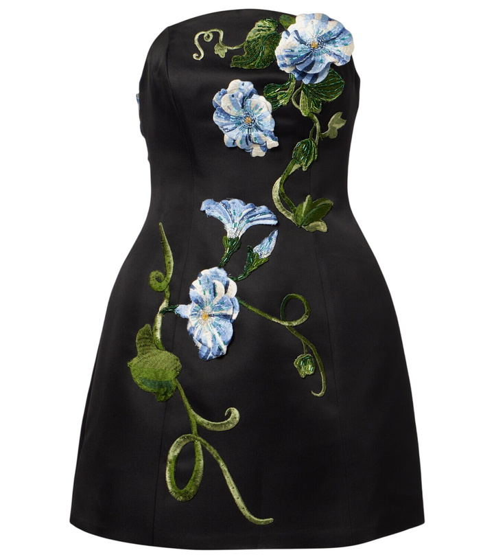 Photo: Leo Lin Zaria floral-appliqué bustier dress