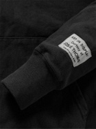 GALLERY DEPT. - Logo-Print Fleece-Back Cotton-Blend Jersey Hoodie - Black