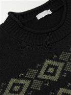 Margaret Howell - Oversized Fair Isle Wool Sweater - Black