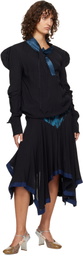 Kiko Kostadinov Black & Blue Klapheck Midi Skirt