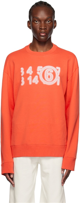 Photo: MM6 Maison Margiela Orange Printed Sweatshirt