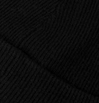 Holden - Ribbed Wool and Cashmere-Blend Beanie - Black