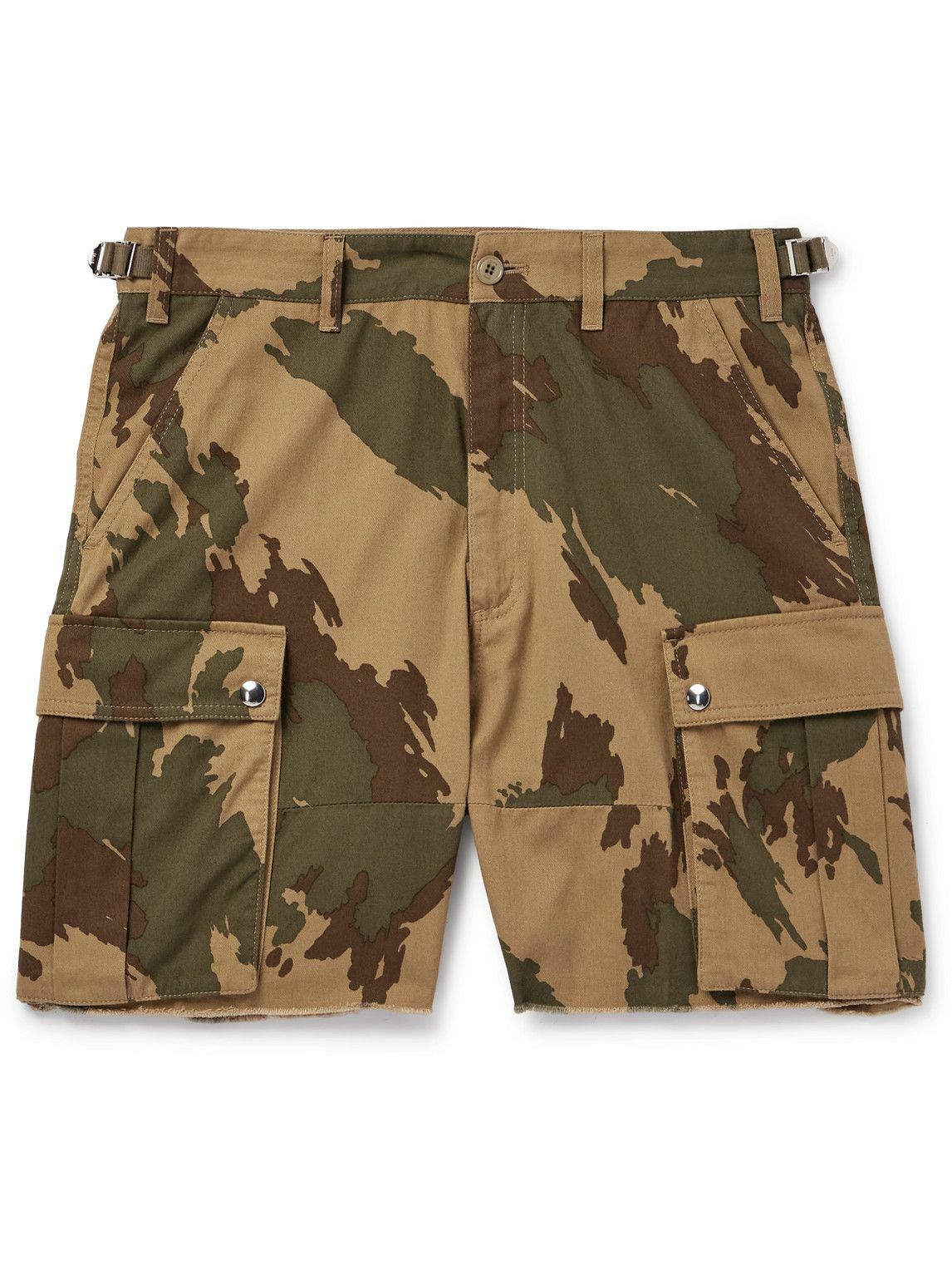 CELINE - Straight-Leg Camouflage-Print Cotton-Twill Cargo Shorts - Brown