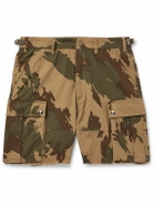 CELINE - Straight-Leg Camouflage-Print Cotton-Twill Cargo Shorts - Brown