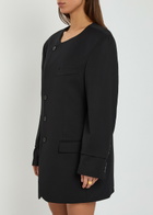 Bettter Oversized Wool-blend Mini Blazer Dress Black