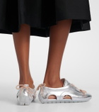 Simone Rocha Cutout metallic leather sneakers