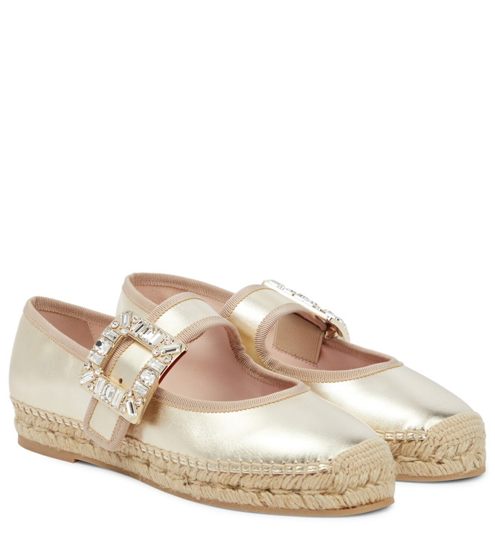 Photo: Roger Vivier Embellished metallic leather espadrilles