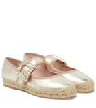 Roger Vivier Embellished metallic leather espadrilles