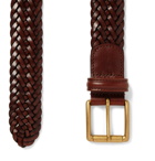 Anderson's - 3.5cm Brown Woven Leather Belt - Men - Brown