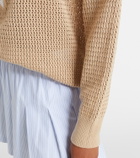 Varley Calva open-knit cotton half-zip sweater