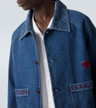 Bode Embroidered wool and cotton denim jacket