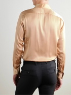 TOM FORD - Pintucked Silk-Charmeuse Shirt - Neutrals