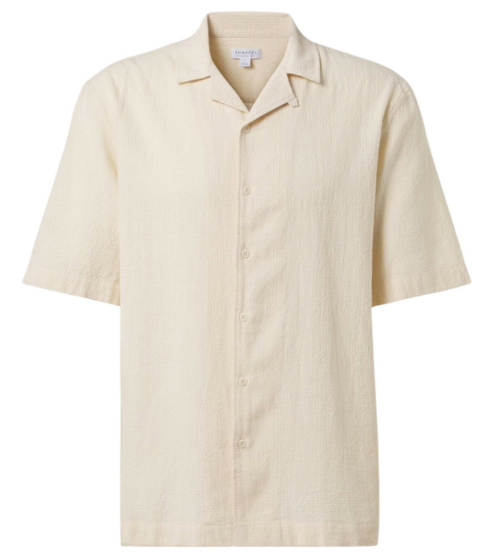 Photo: Sunspel Checked cotton bowling shirt
