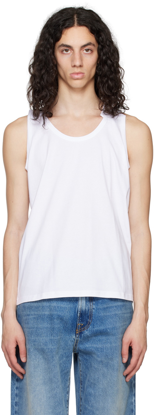 Marina Yee White Deconstructed Tank Top