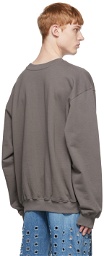 We11done Grey Patched Mirror Logo Sweatshirt