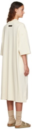Essentials Off-White Short Sleeve Midi Dress