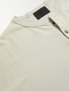 Fear of God - Flocked Cotton-Jersey Henley T-Shirt - Neutrals