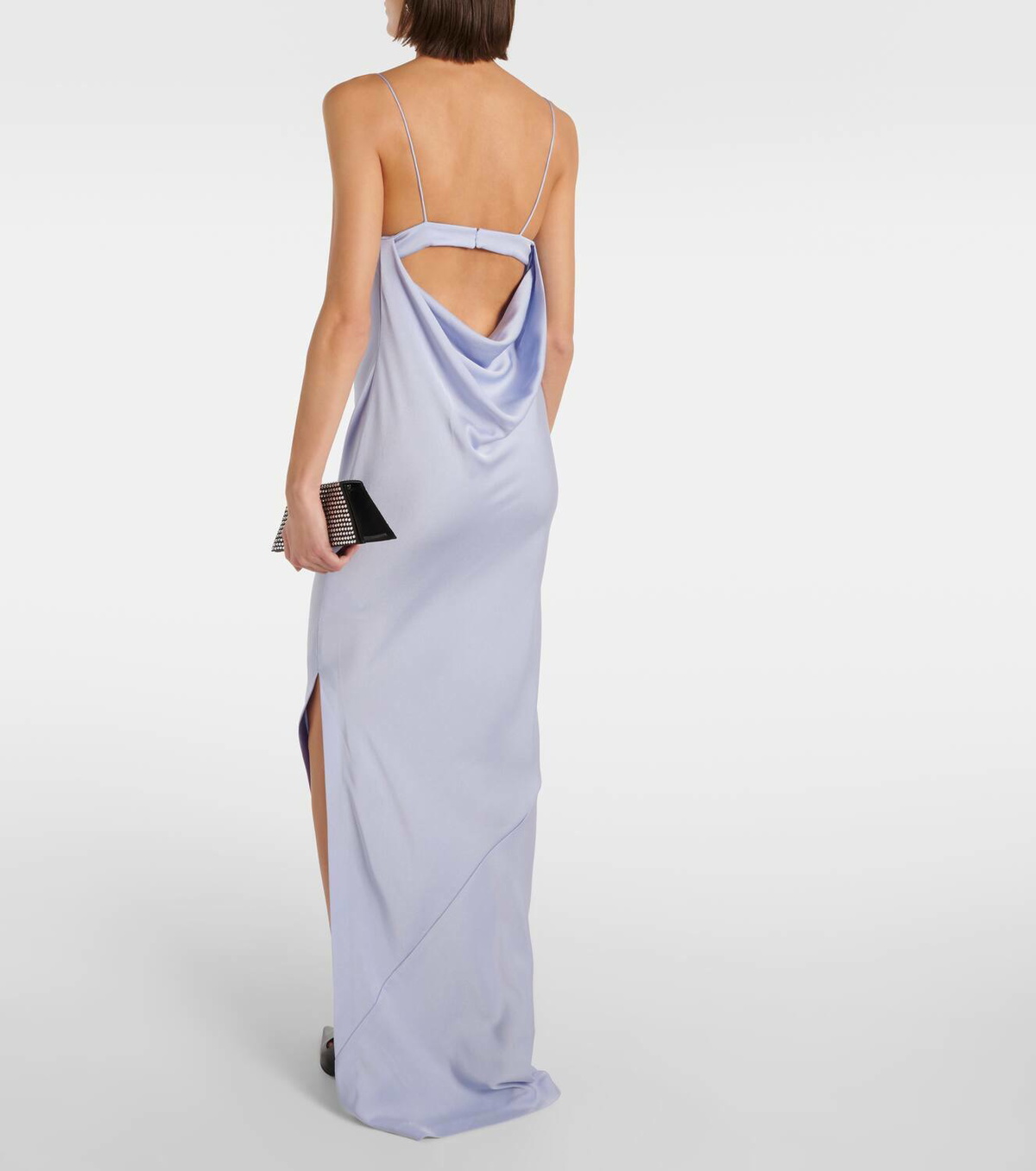 Alex Perry Cutout draped satin crêpe gown