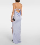 Alex Perry Cutout draped satin crêpe gown
