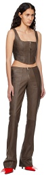 Jean Paul Gaultier Brown 'The Tattoo' Leather Pants