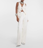 Area Embellished wool cropped vest