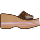 Chloé Brown Swimming Cool Wedge Mule Sandals