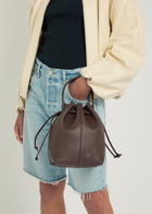 Mansur Gavriel Flores Grained Leather Bucket bag - Chocolate - One Size