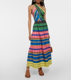 Staud Kai striped halterneck cotton top