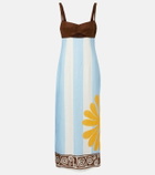 Cala de la Cruz Nara cutout striped linen midi dress