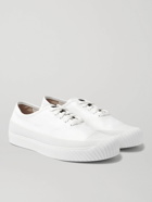Stone Island - Rubber-Trimmed Leather Sneakers - White