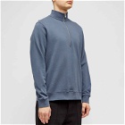 Sunspel Men's Loopback Half Zip Sweater in Slate Blue