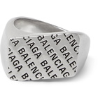 Balenciaga - Logo-Engraved Silver-Tone Signet Ring - Silver