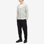 Maison Kitsuné Men's Bold Fox Head Patch Cardigan in Light Grey Melange