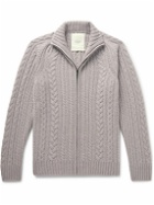 Purdey - Cable-Knit Cashmere Zip-Up Cardigan - Gray