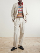 Oliver Spencer - Morton Straight-Leg Pleated Cotton and Linen-Blend Trousers - Neutrals