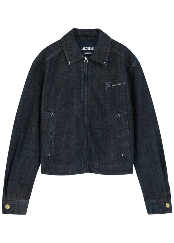Photo: Jacquemus La Veste De-nîmes Crocodile-effect Canvas Jacket Navy