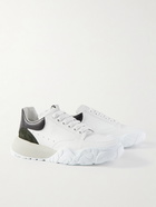 Alexander McQueen - Exaggerated-Sole Suede-Trimmed Leather Sneakers - White