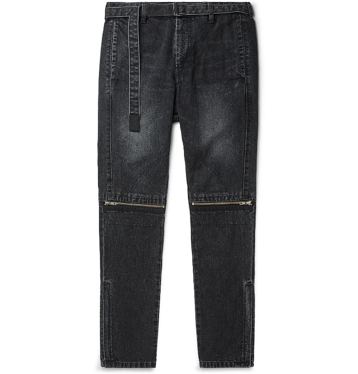 Photo: Sacai - Slim-Fit Belted Denim Jeans - Black