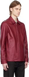 Rick Owens Burgundy Brad Leather Jacket