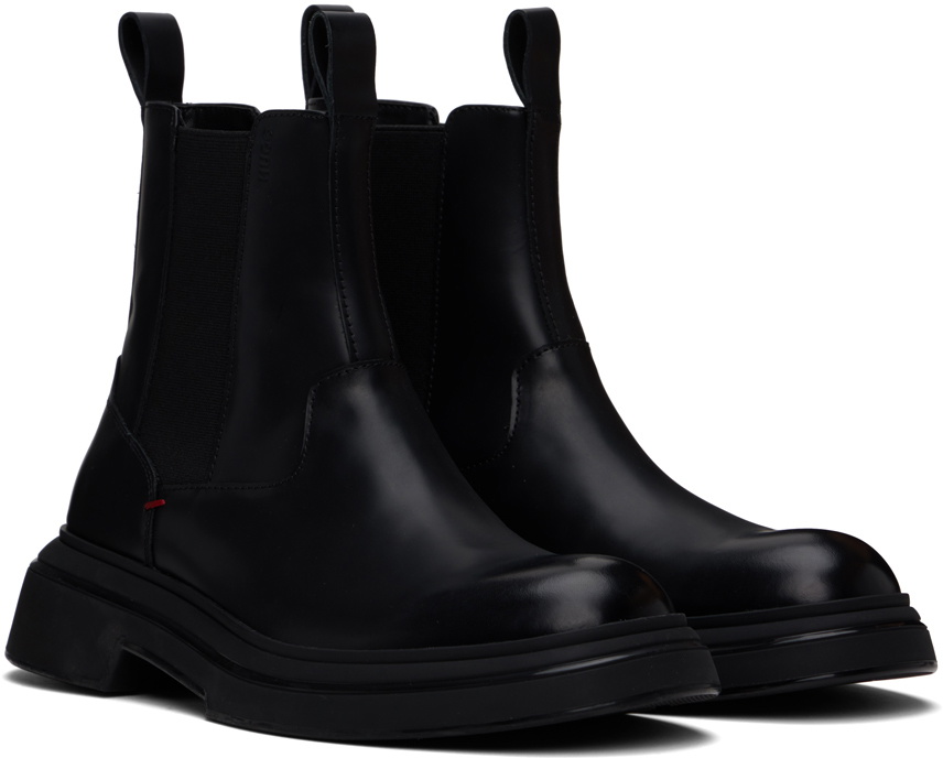 Hugo Black Polished Leather Chelsea Boots
