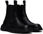 Hugo Black Polished Leather Chelsea Boots